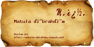 Matula Ábrahám névjegykártya